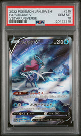 FA/SUICUNE V VSTAR UNIVERSE 2022 POKEMON JAPANESE SWORD & SHIELD VSTAR UNIVERSE PSA GEM MT 10