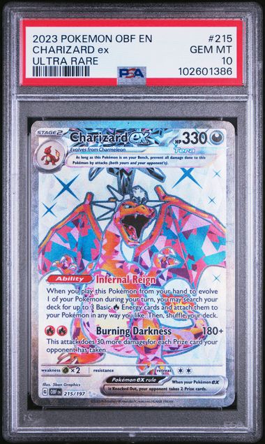 CHARIZARD ex ULTRA RARE 2023 POKEMON OBF EN-OBSIDIAN FLAMES PSA GEM MT 10