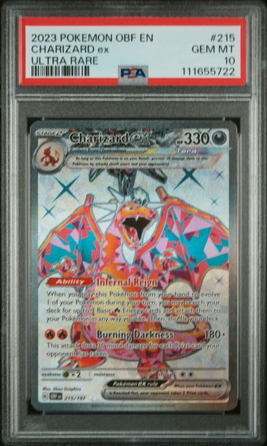 CHARIZARD ex ULTRA RARE 2023 POKEMON OBF EN-OBSIDIAN FLAMES PSA GEM MT 10